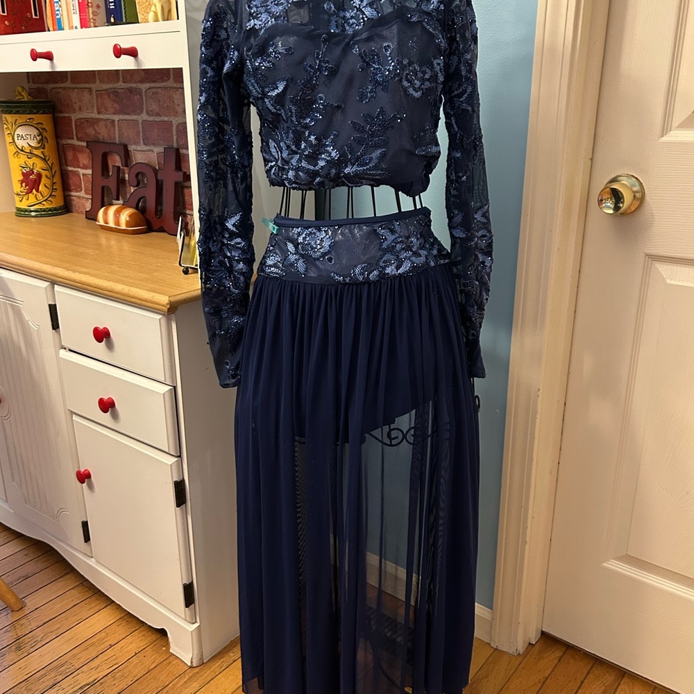 Weissman Navy and Silver Dance Costume